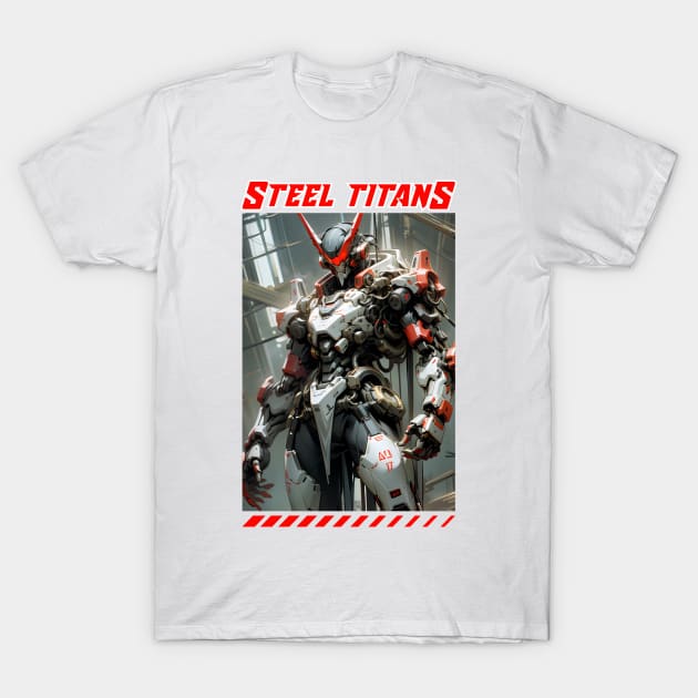 Steel Titans: Dynamic Mecha T-Shirt by rafand23